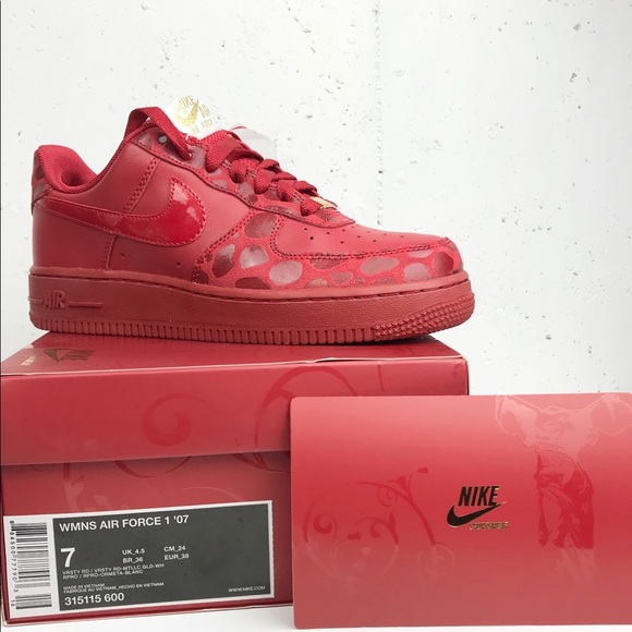 Nike Shoes - Nike Air Force 1 '07 Valentine's Edition Red 7 New